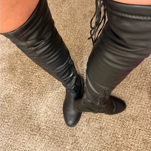 Black Over-the-Knee Boots - Picture 1 of 16